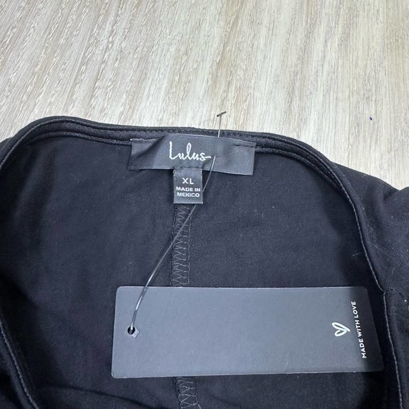 NWT Lulu's Swept Away Black Long Sleeve Jersey Knit Side Slit Maxi Dress Size XL - Picture 12 of 15